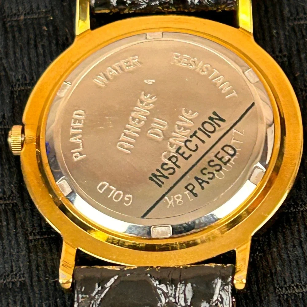 Athenee Du Geneve Cardiac Diagnostic Institute 18k Gold Plated‎ Watch Never Worn